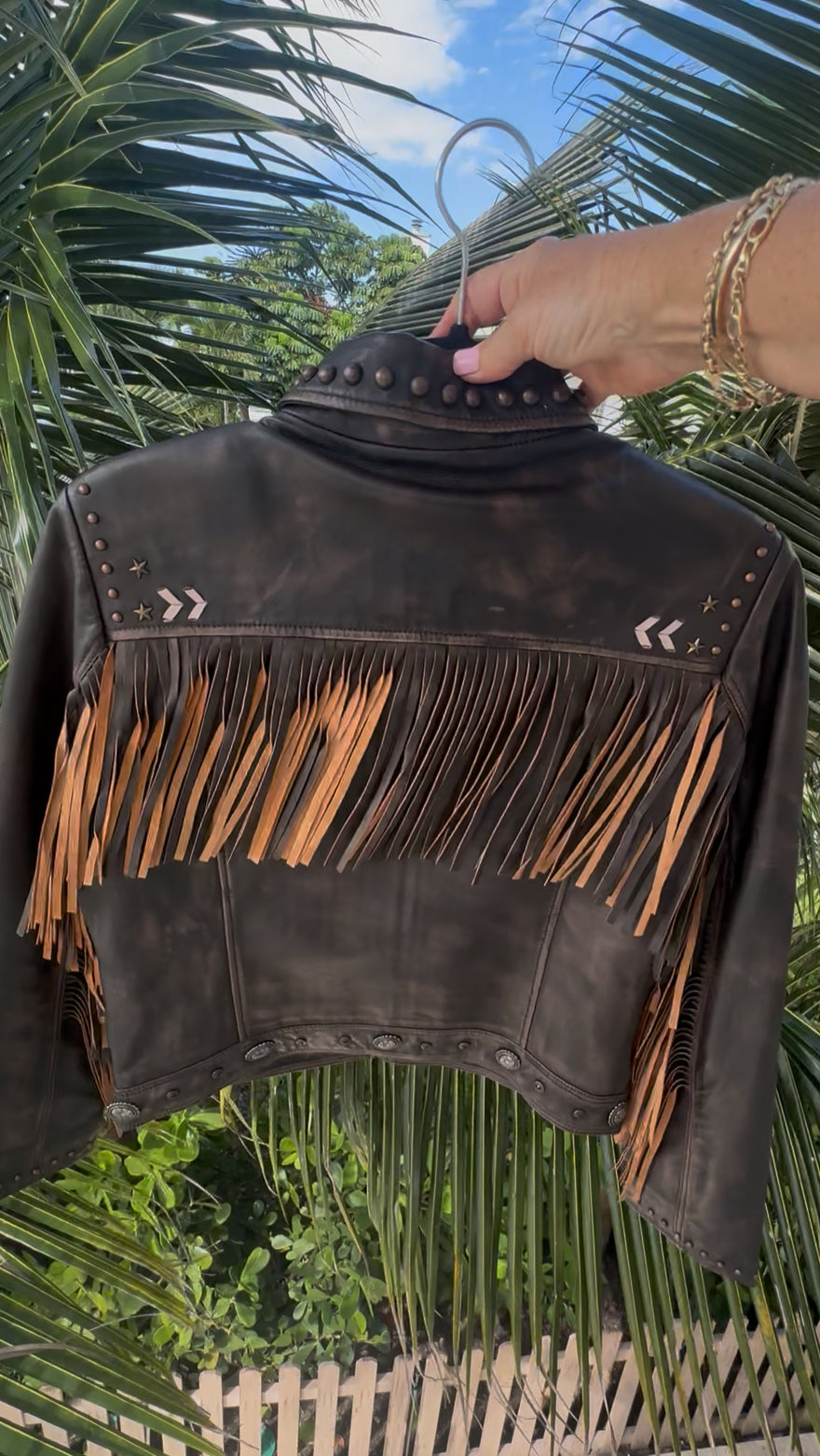 Brown Leather Fringe Jacket