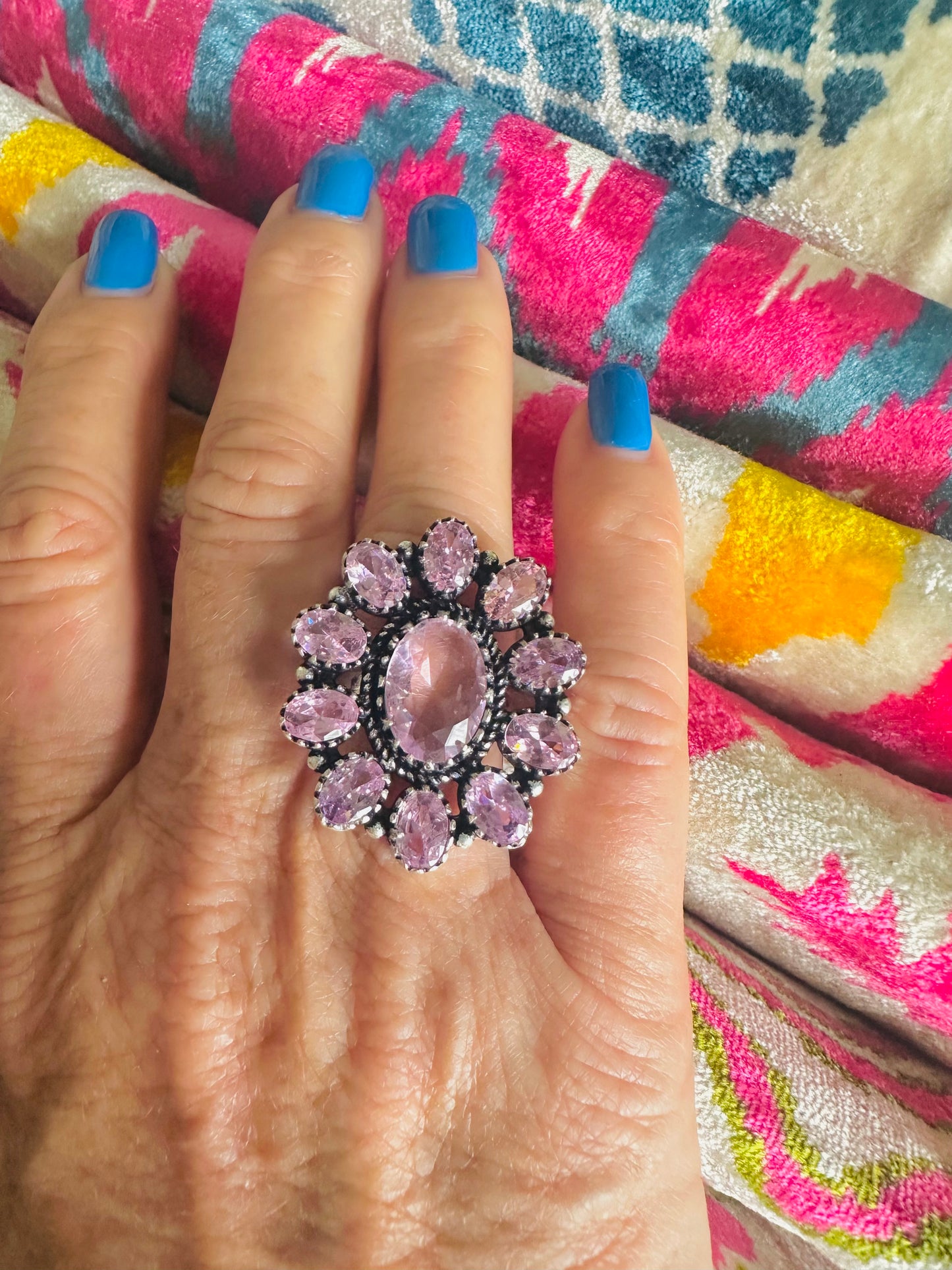 Adjustable Sterling Flower Rings