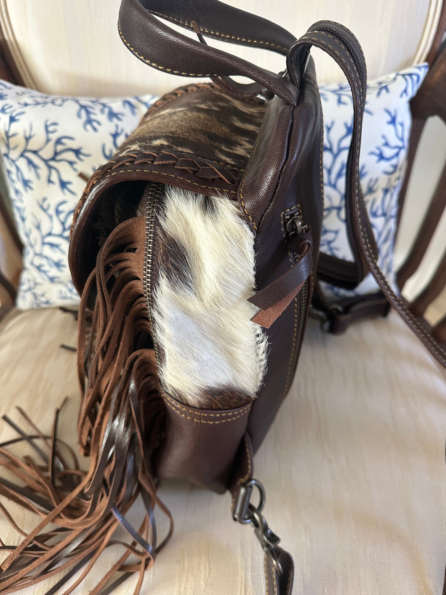 Leather Cowhide Backpack