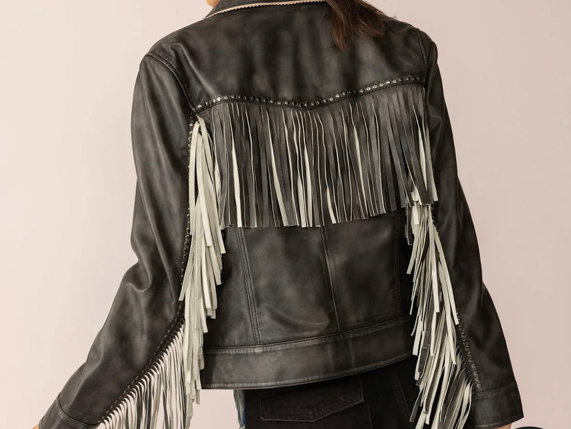 Open Lamb Fringe Jacket