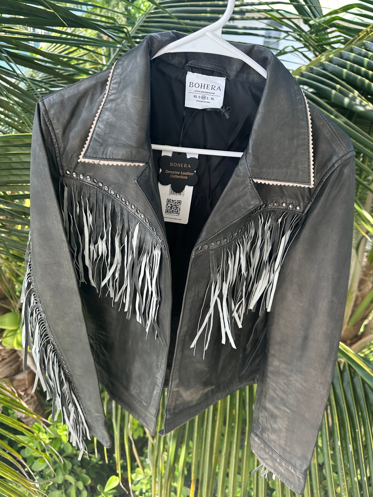 Open Lamb Fringe Jacket
