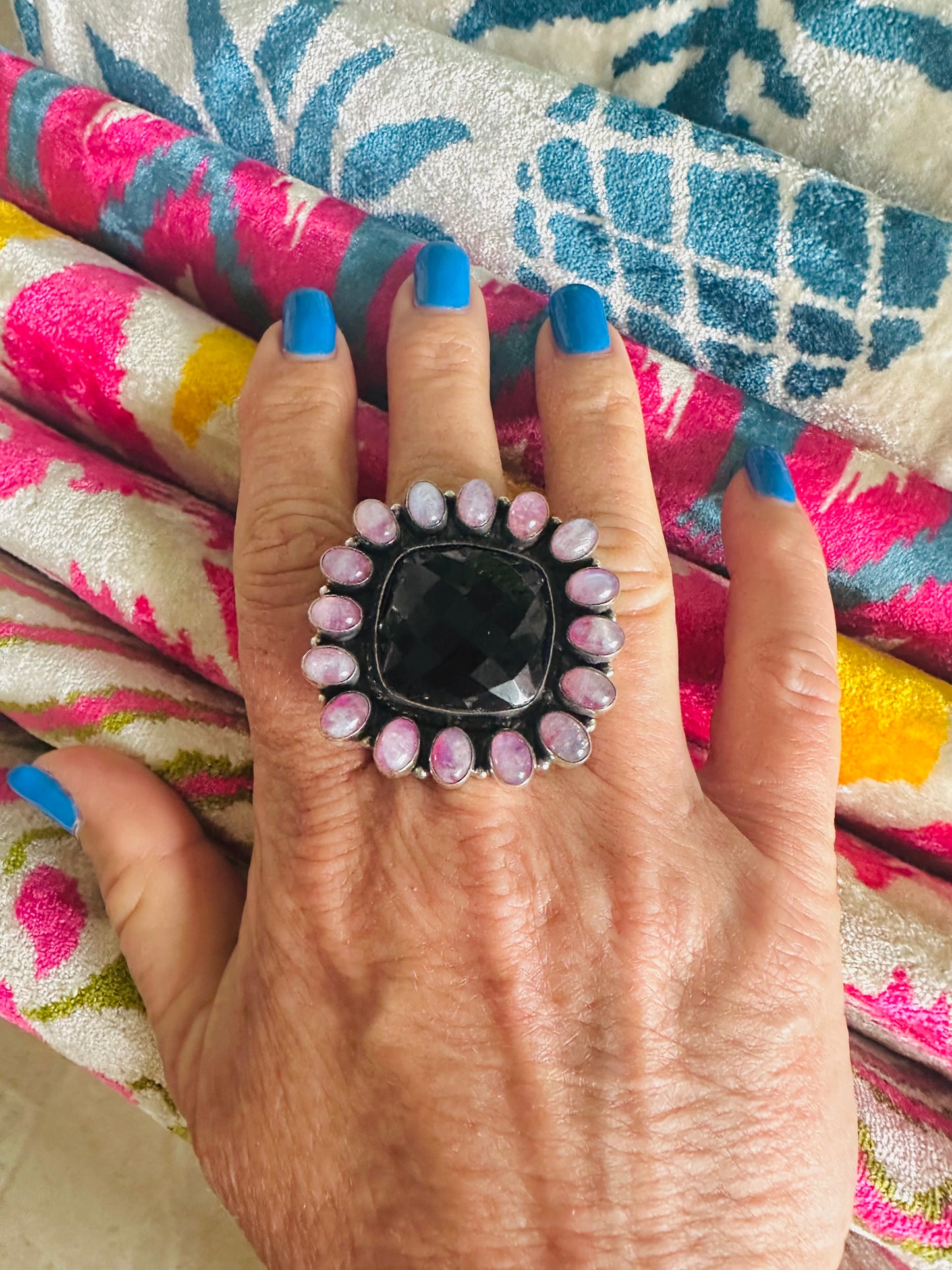 Adjustable Sterling Flower Rings