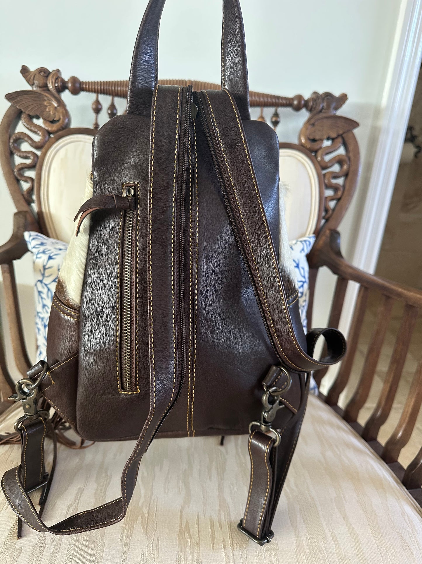 Leather Cowhide Backpack