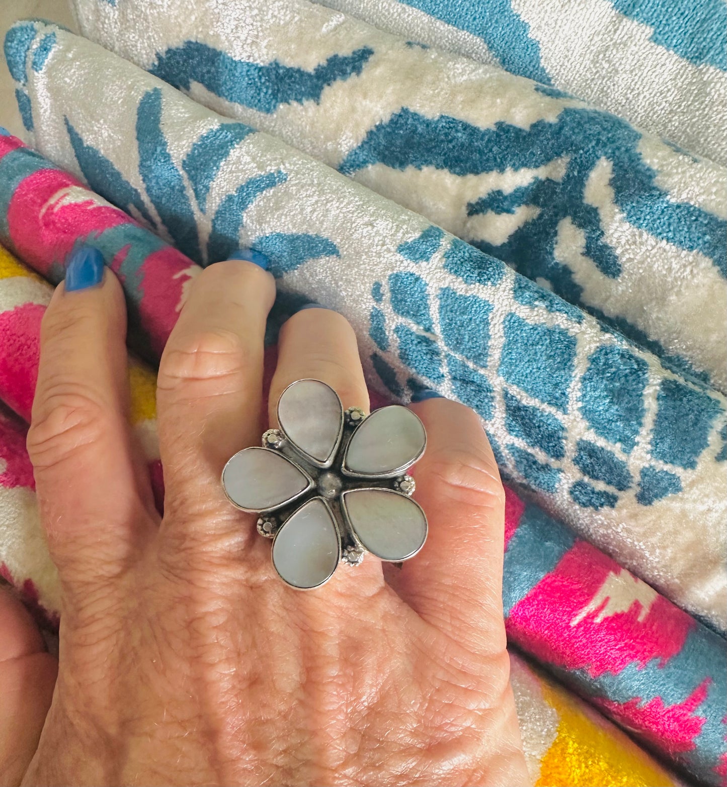 Adjustable Sterling Flower Rings