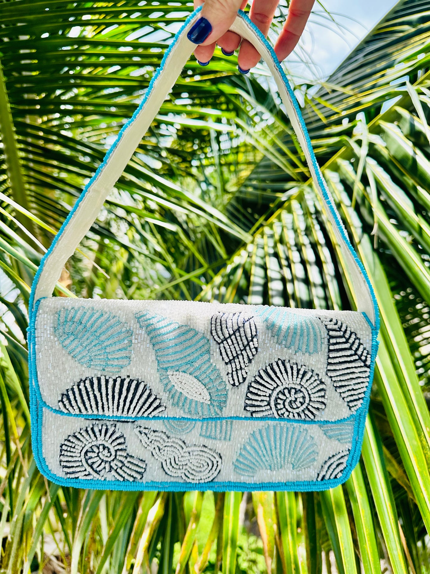 Beaded Coastal Shoulder Purse