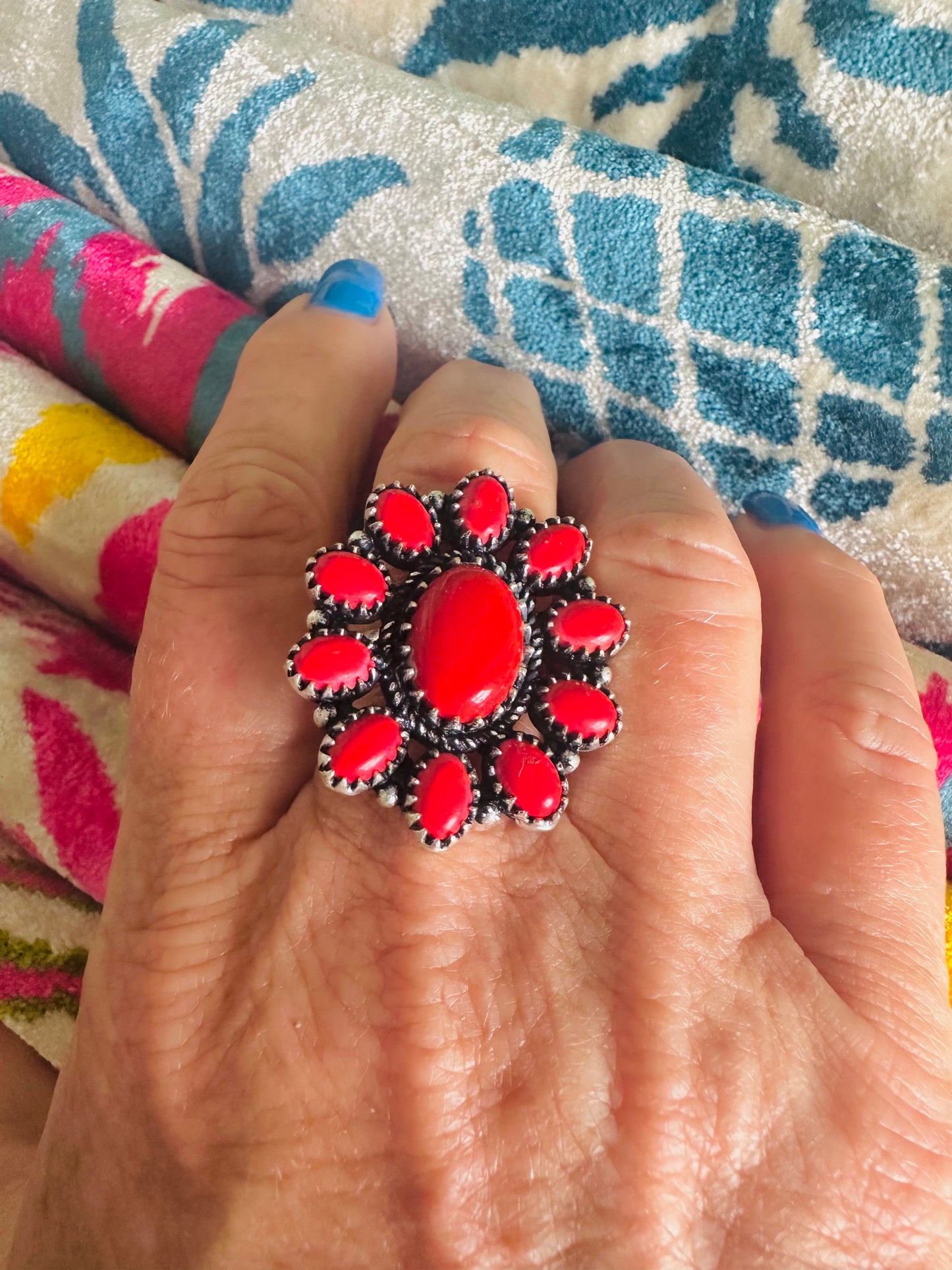 Adjustable Sterling Flower Rings