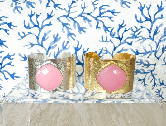Pink Hammered Cuff