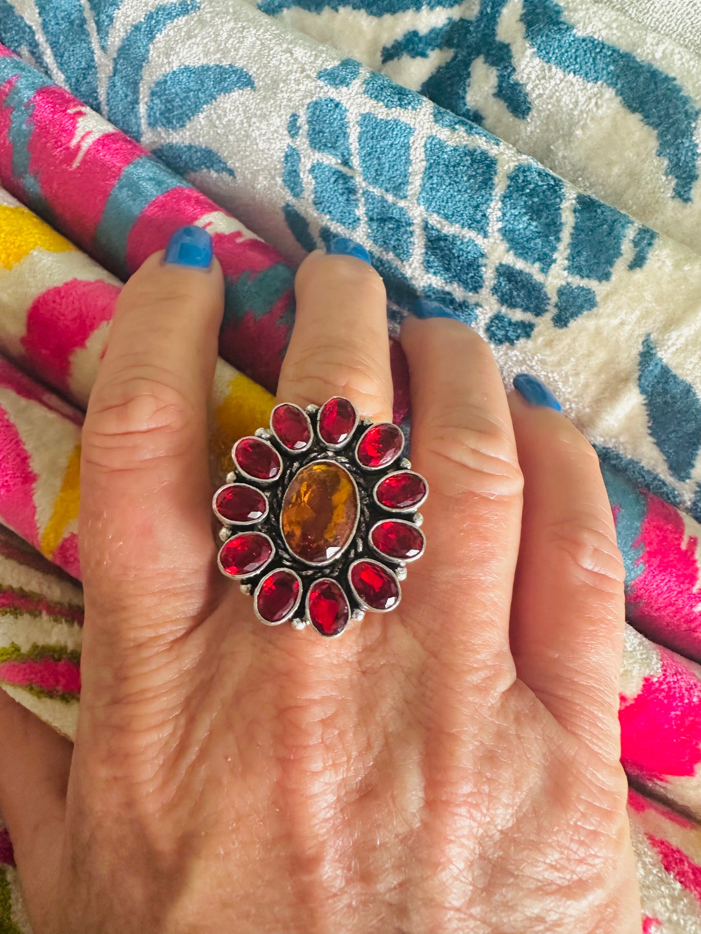 Adjustable Sterling Flower Rings