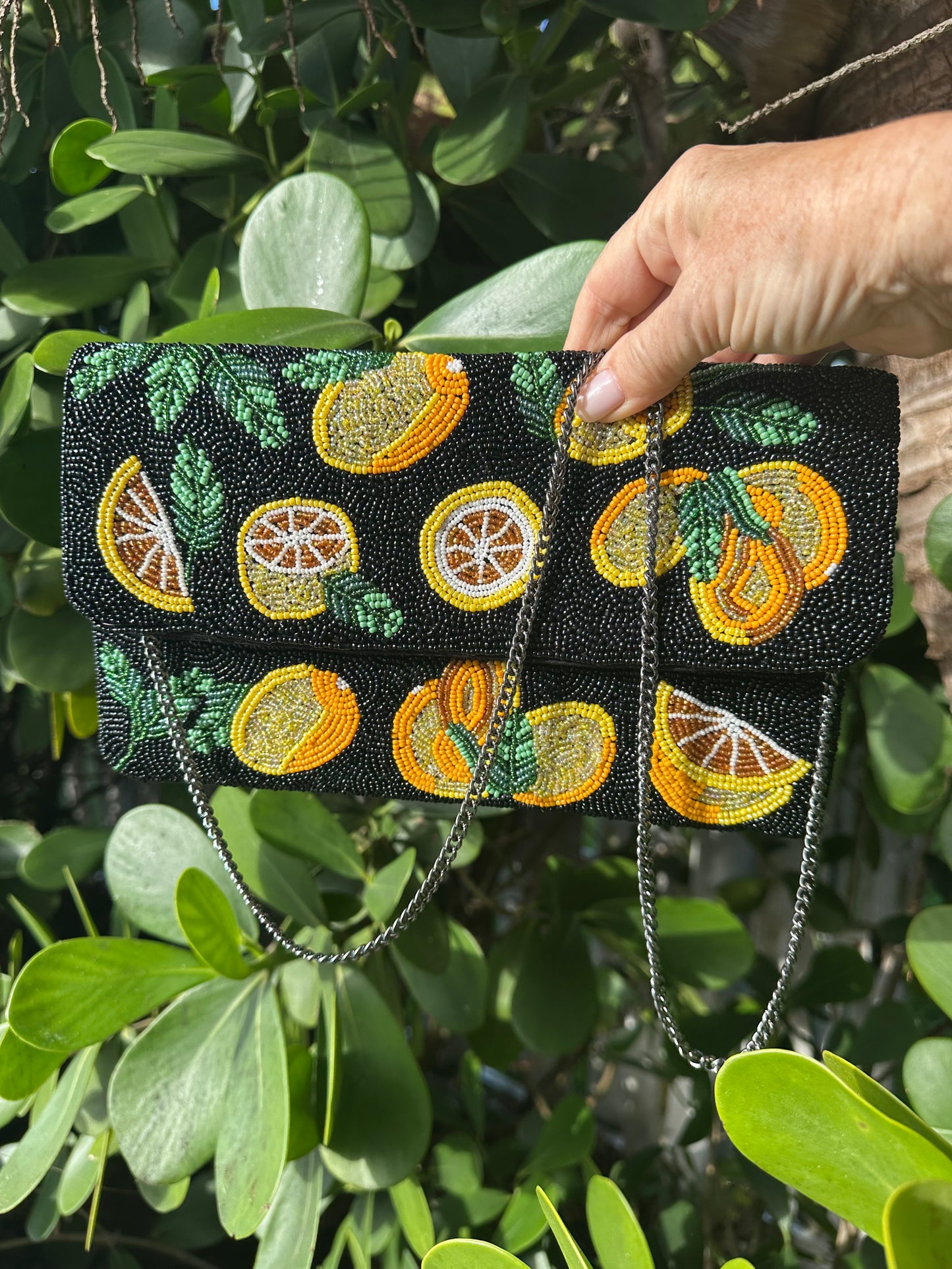 Lemon on Black Clutch