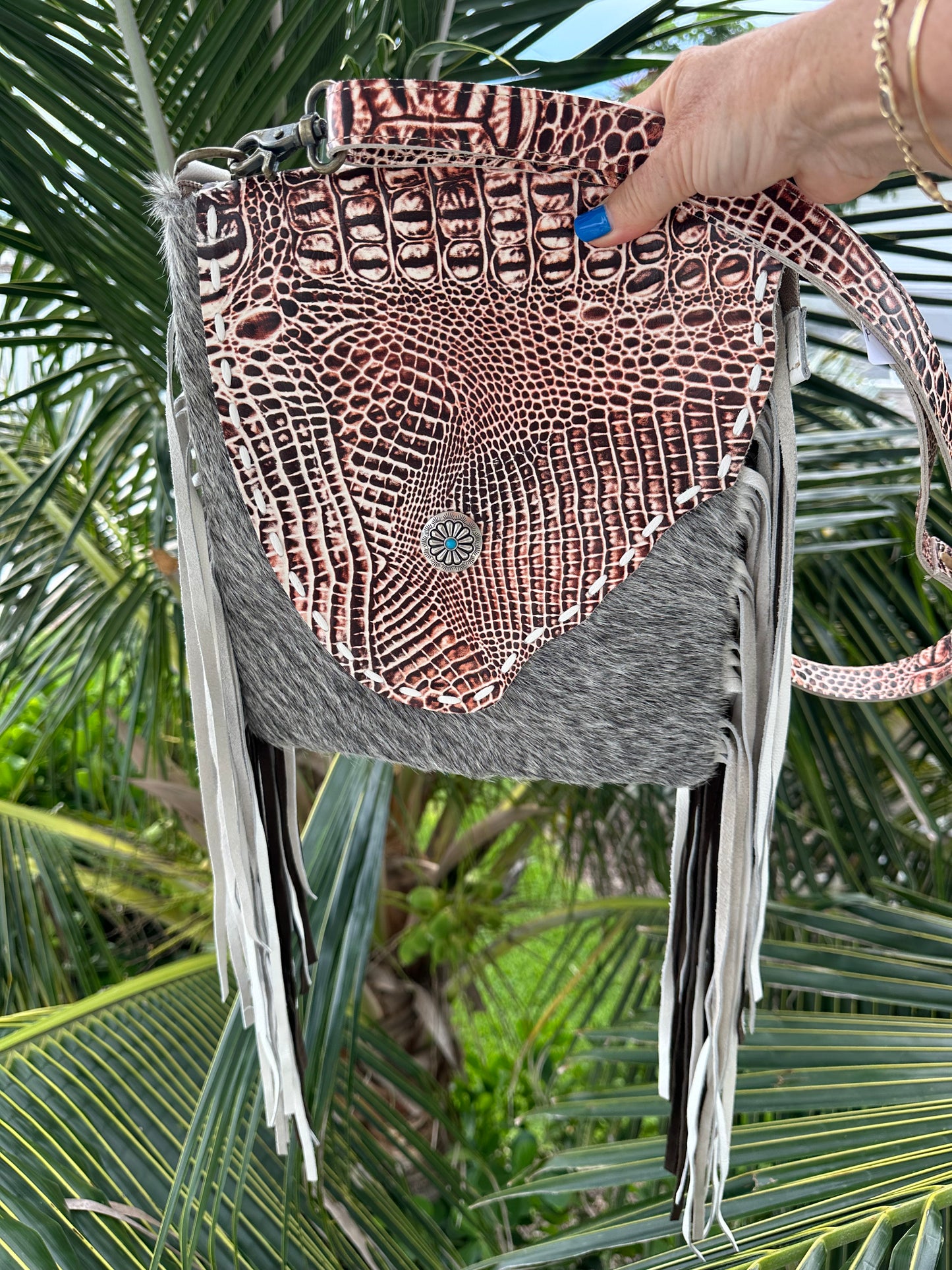 White Leather Flap Crossbody