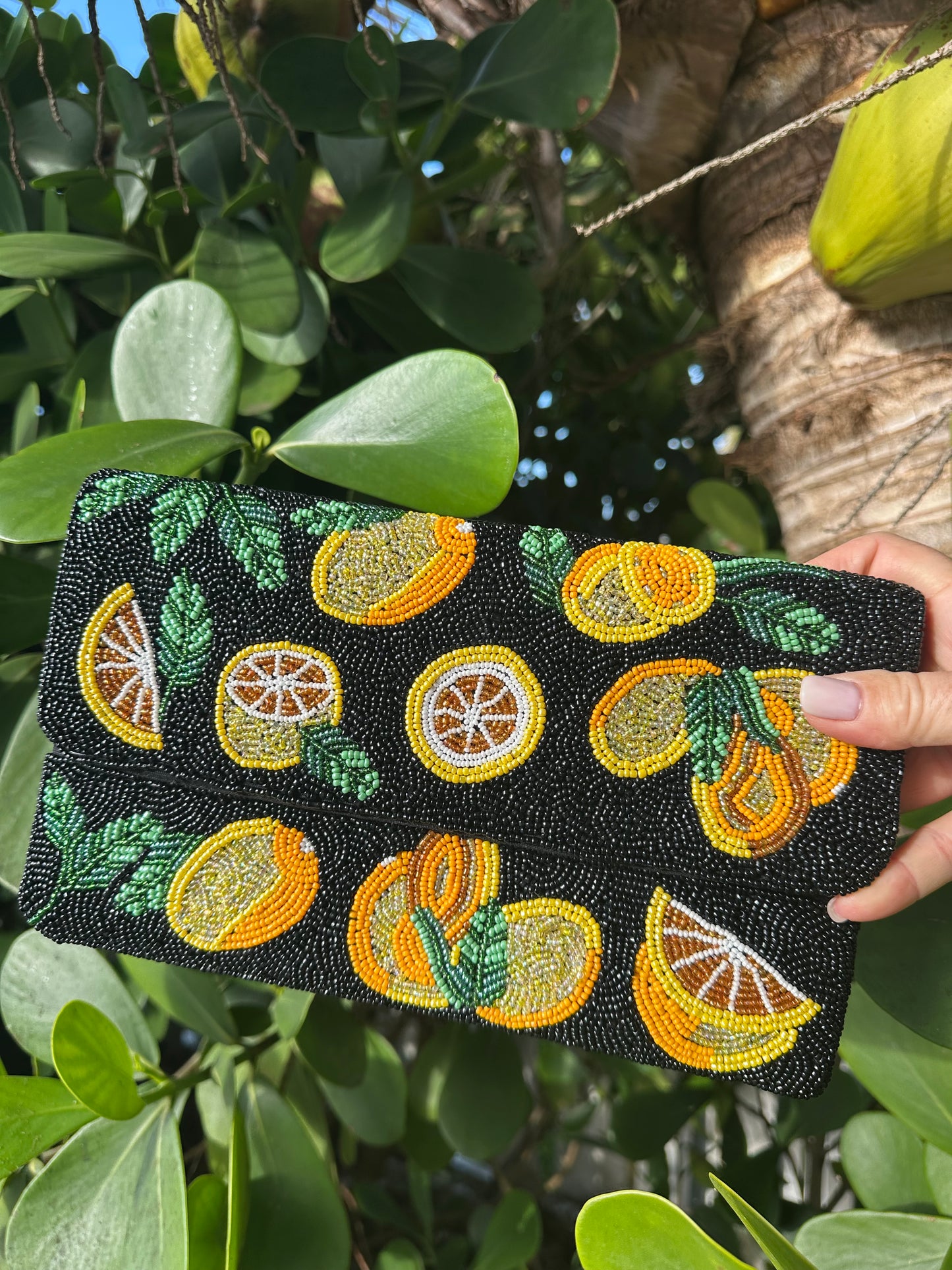 Lemon on Black Clutch