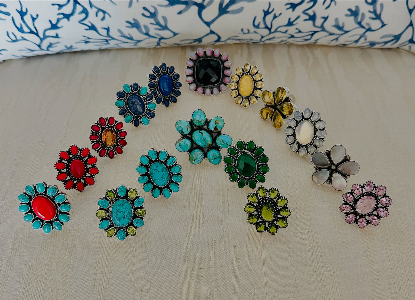 Adjustable Sterling Flower Rings