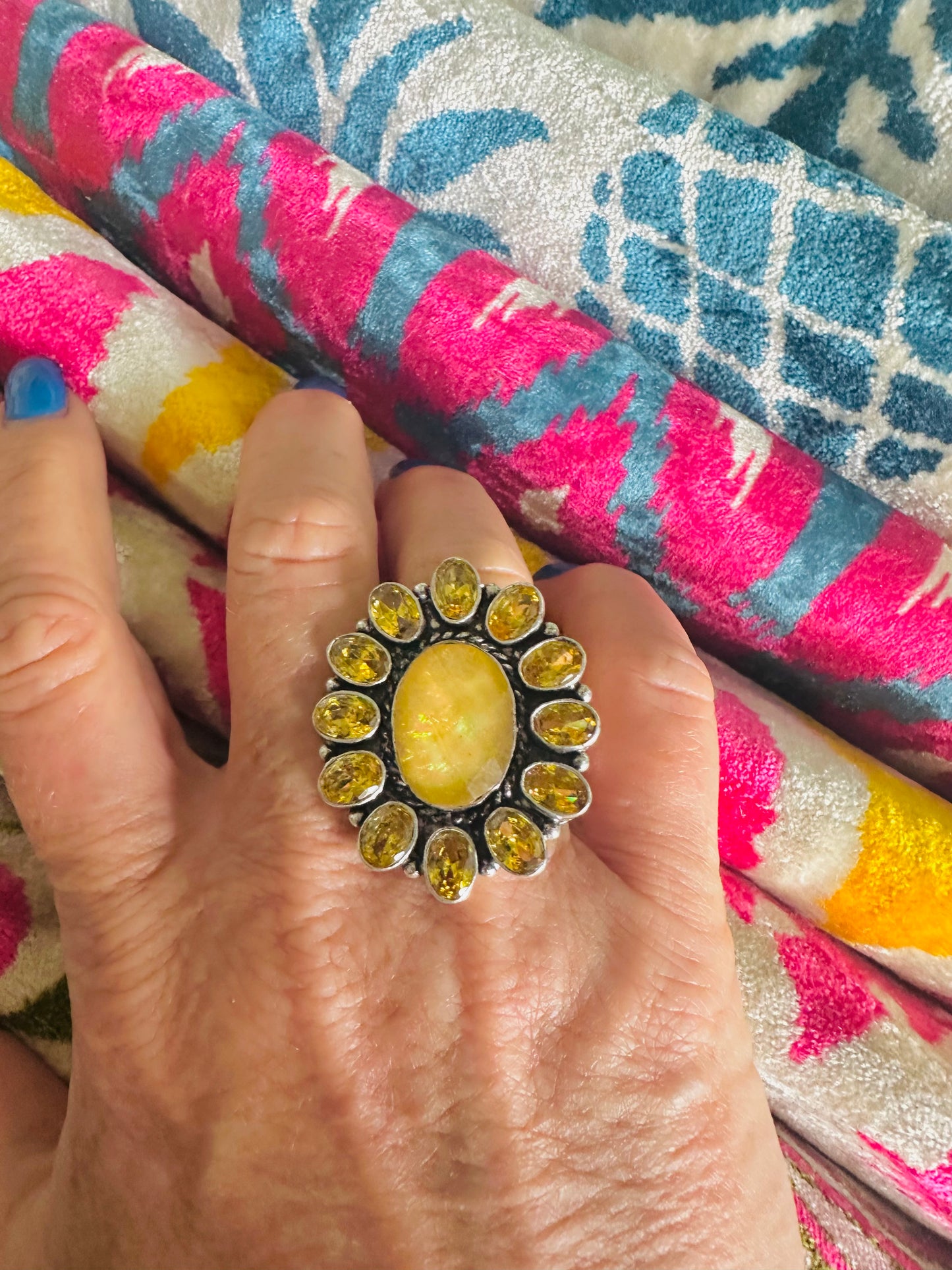 Adjustable Sterling Flower Rings