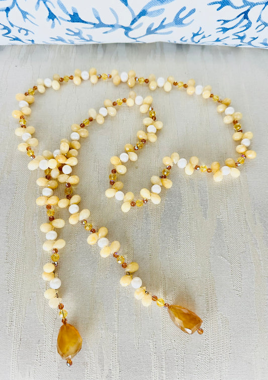 Yellow mixed stone Lariet