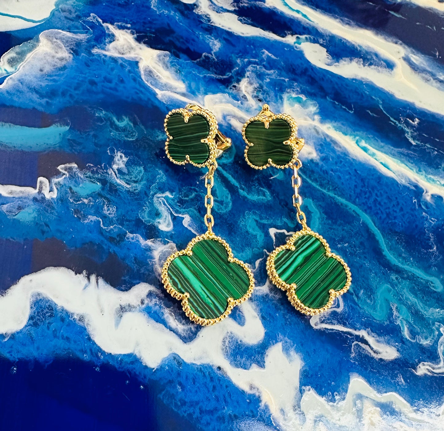 Double Clover Drop Earring