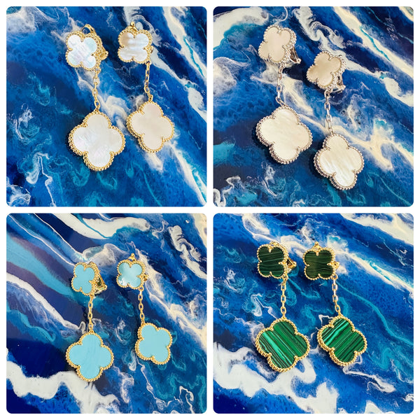 Double Clover Drop Earring