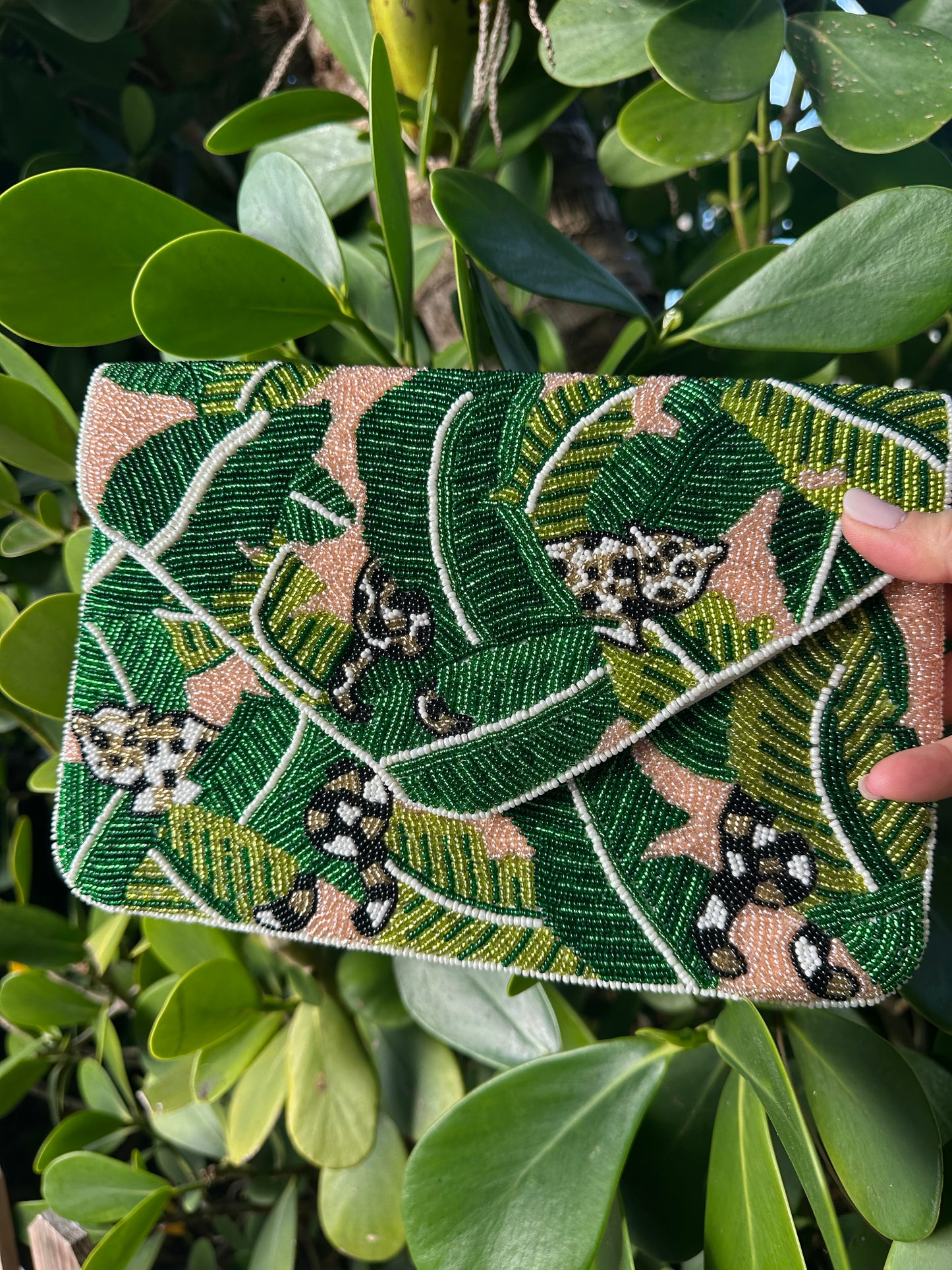Cheetah Leaf Clutch