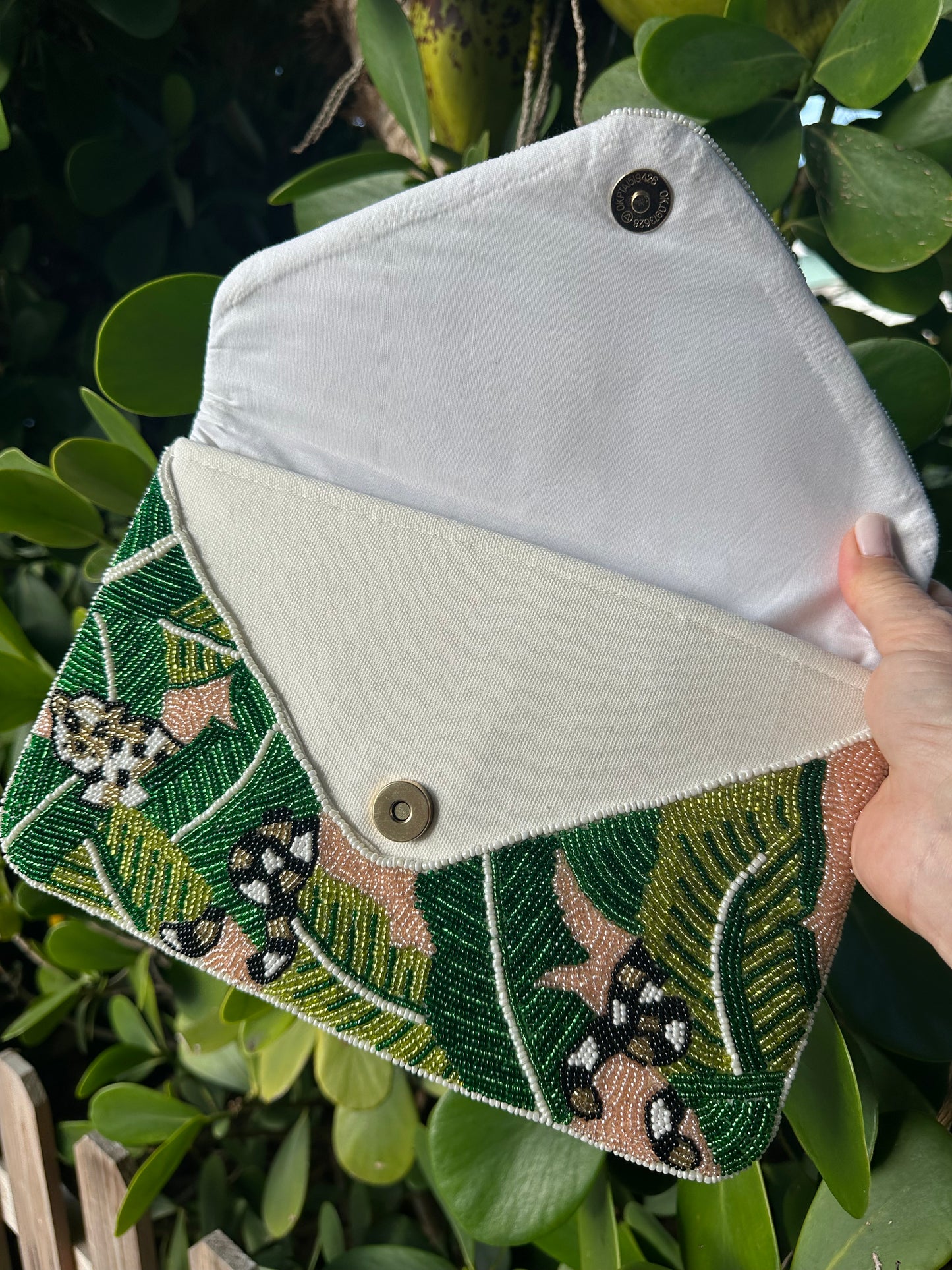 Cheetah Leaf Clutch