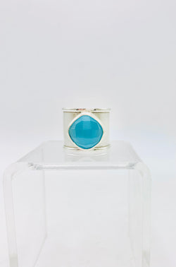Turquoise adjustable ring Sterling