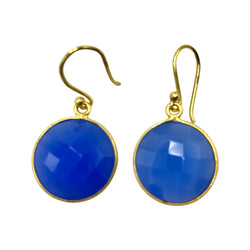 Blue Chalcedony Earring in Vermeil