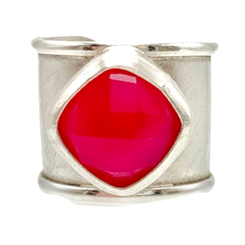Hot Pink Chalcedony Ring