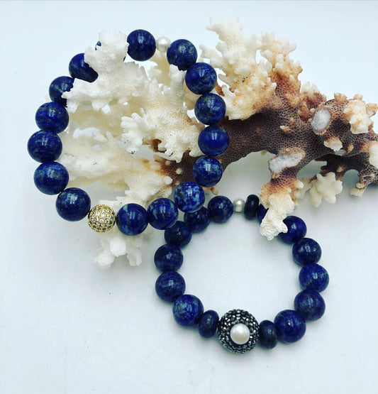 Lapis stretch bracelets