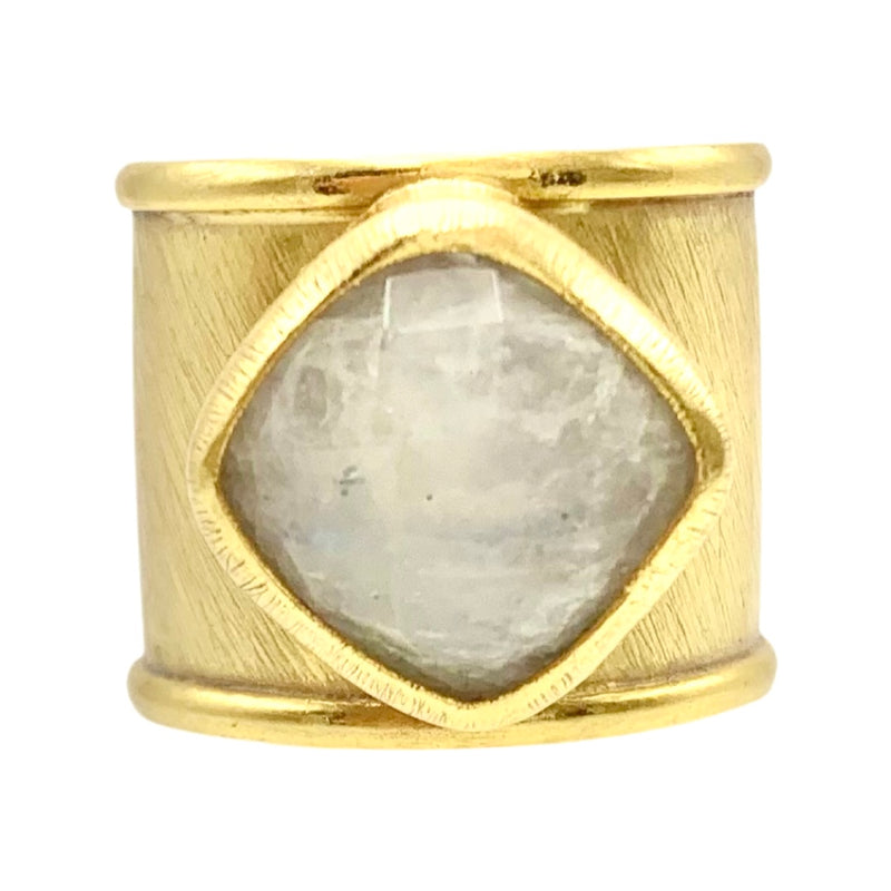 Moonstone adjustable ring Vermeil