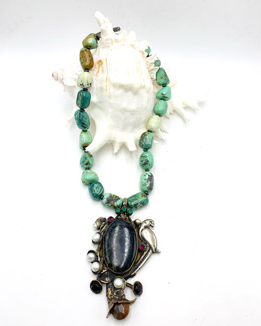 Natural Turquoise with Turkish Pendant