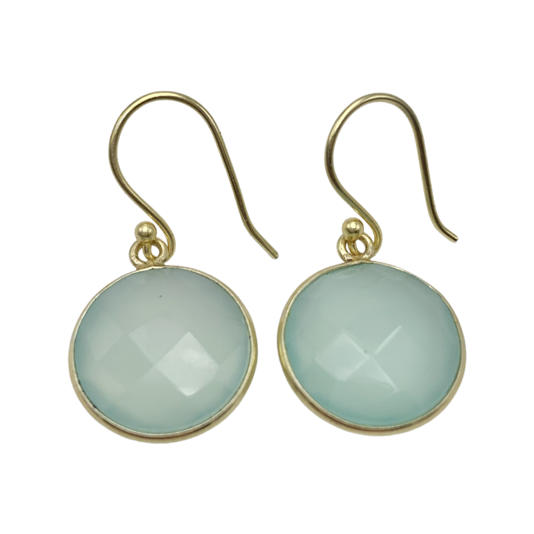 Sea Green Chalcedony in Vermeil 15mm round