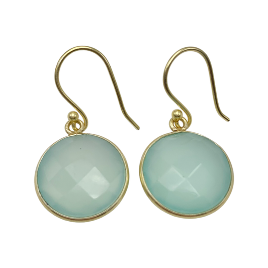 Sea Green Chalcedony in Vermeil 15mm round