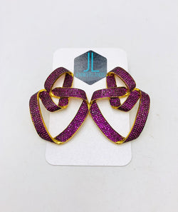 Ruby Geometric Earrings