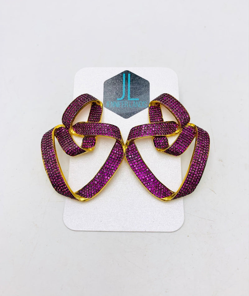 Ruby Geometric Earrings