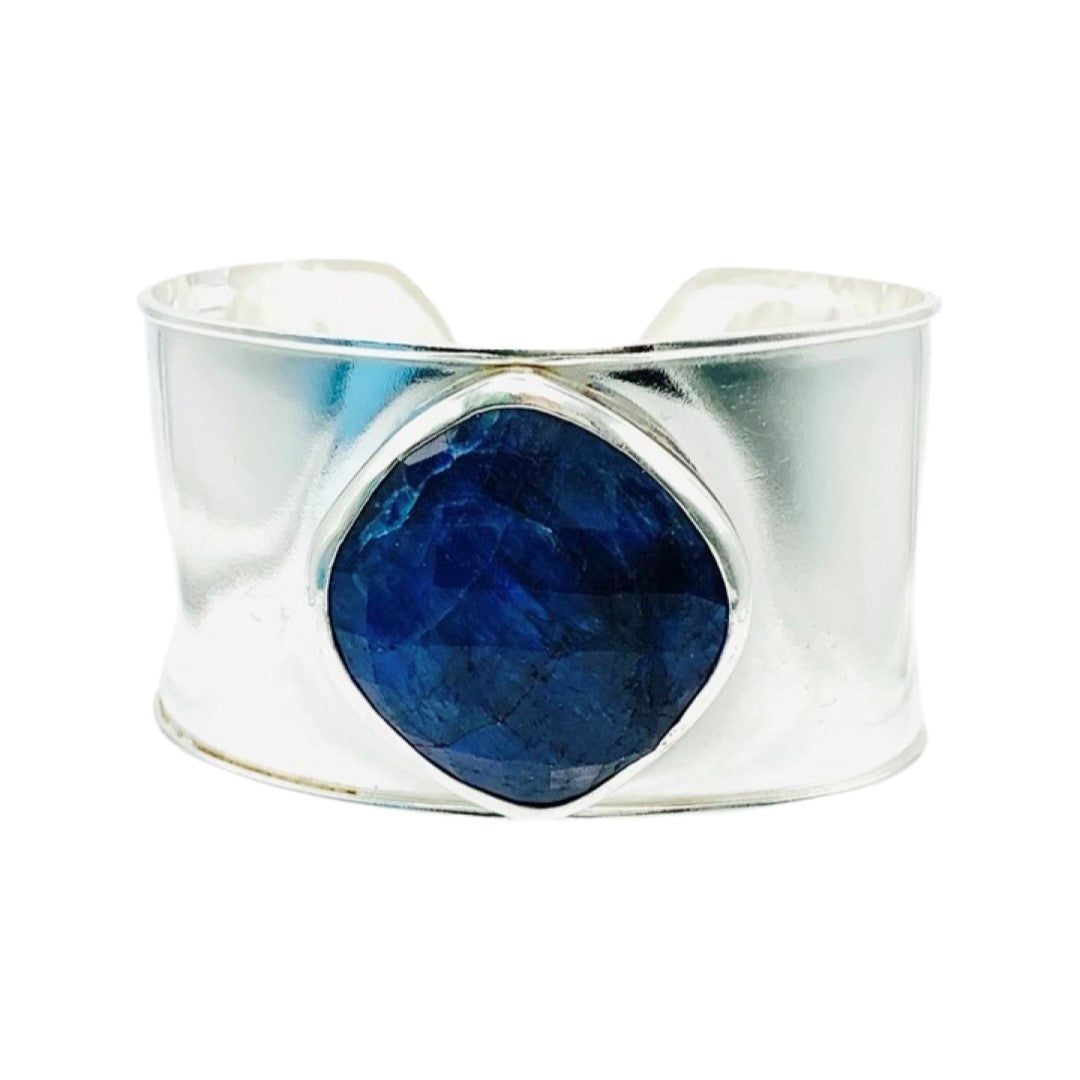 Sterling Sapphire Adjustable Cuff