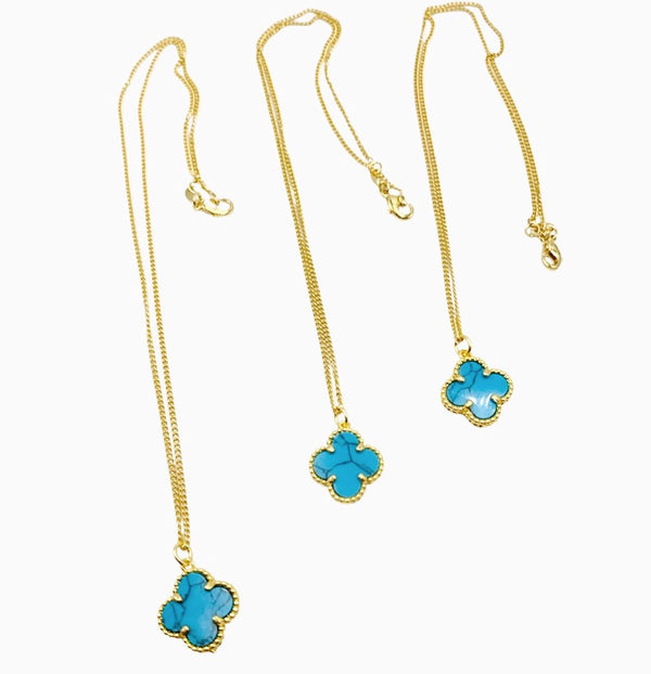 Turquoise Gold Filled Clover